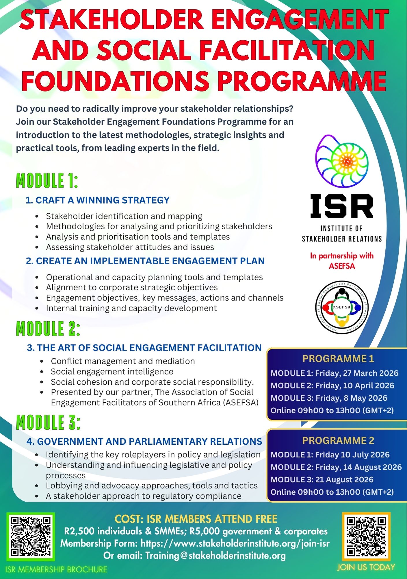 ISR Stakeholder Engagement Foundations Prog P1 10JUL2025