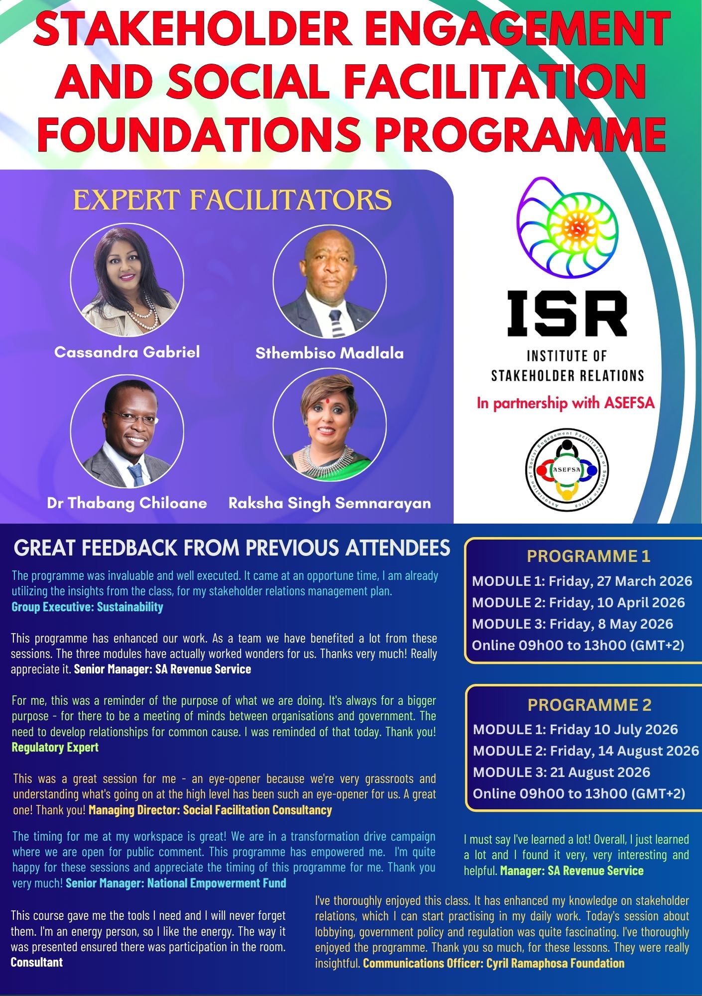 ISR Stakeholder Engagement Foundations Prog P2 10JUL2025